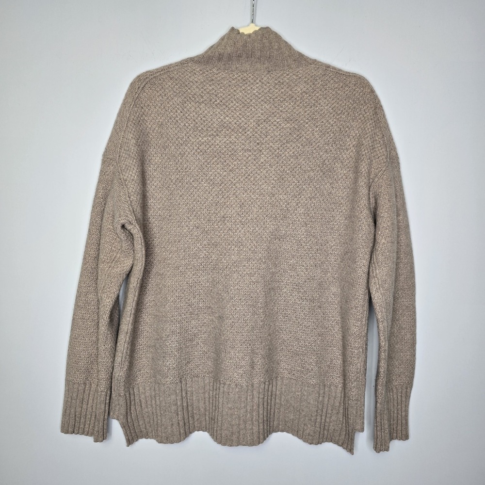 Everlane Recycled Cashmere Sweater Pullover Size M Waffle Side Mock Neck Womens - Picture 3 of 9